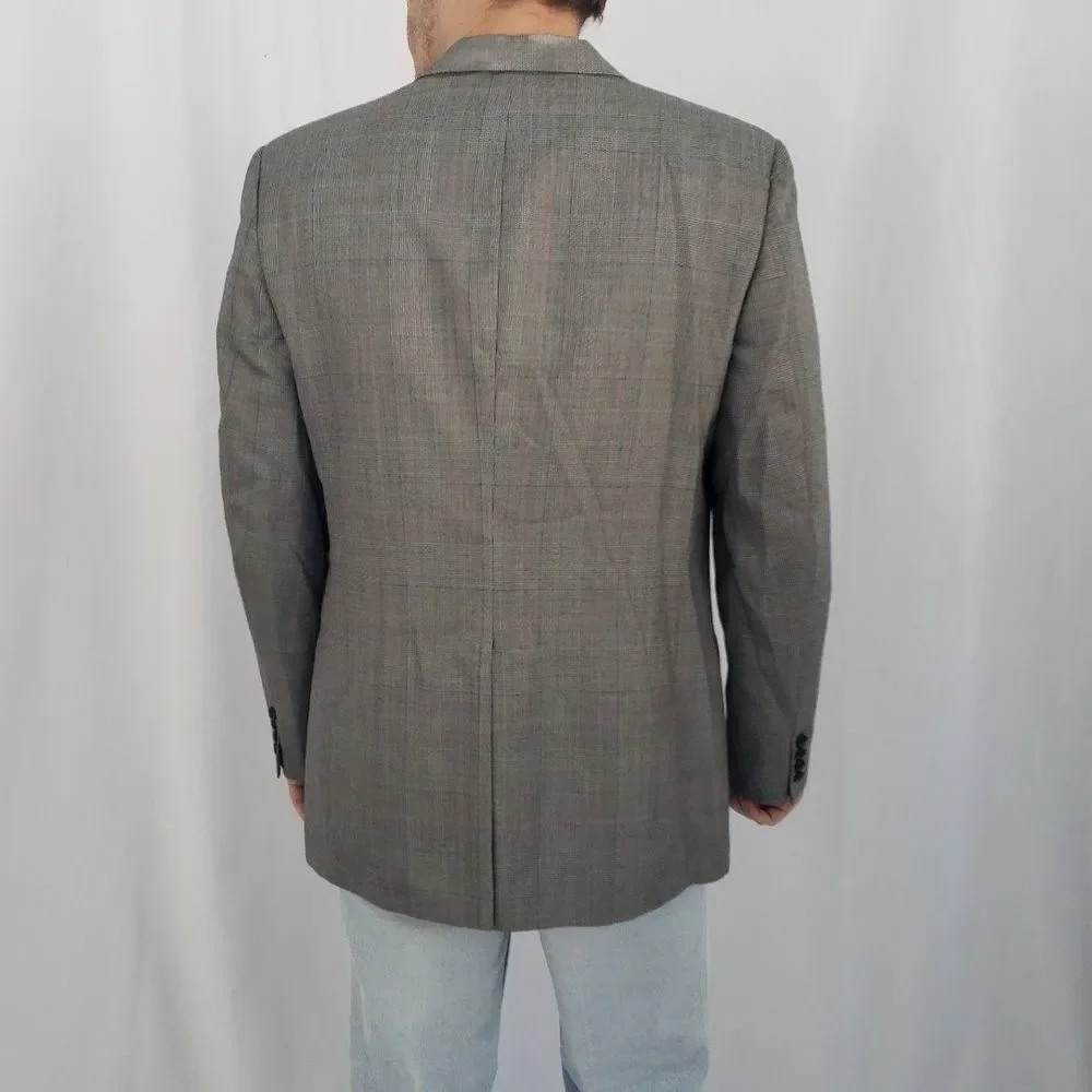 80s/90s‎ Gray Plaid Suit Jacket